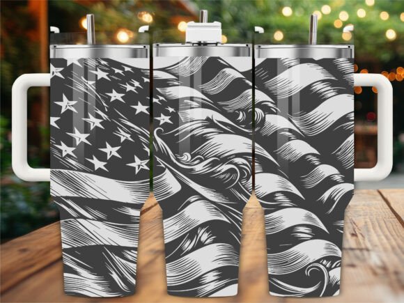 American Flag Tumbler