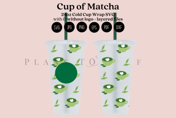 Cup of Matcha 24oz Cold Cup Tumbler Wrap
