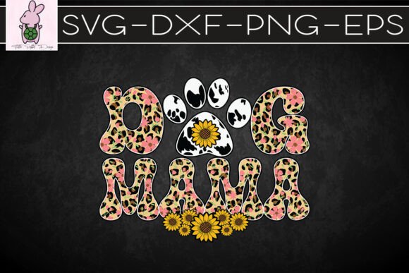 Dog Mama Floral Vintage Retro SVG