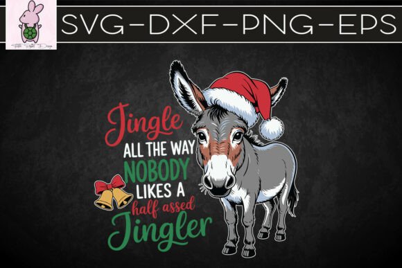 Jingle All the Way Fun Xmas Donkey SVG