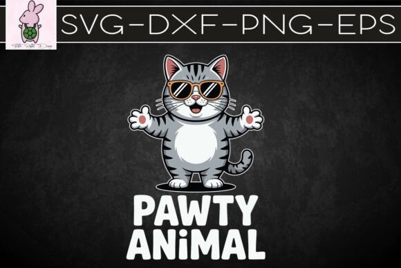 Pawty Animal Funny Party Cat Puns SVG