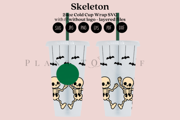 Skeleton Halloween 24oz Cold Cup Tumbler