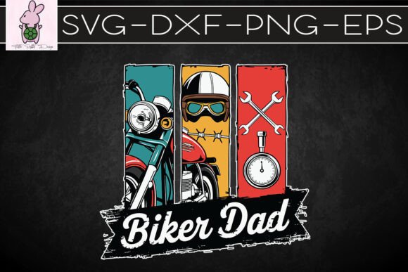 Vintage Biker Dad Motorcycle Dad SVG